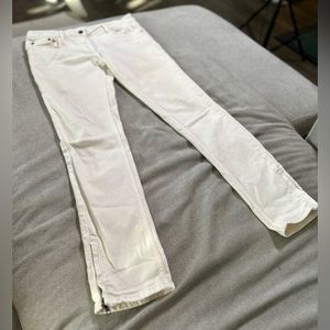 Sandro Paris Women’s Ivory Jeans w/ Ankle Zippers. Size 40 EU/Medium/32 Waist
